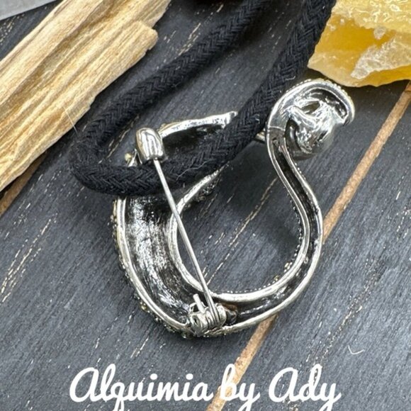 Statement Pave and pearl tiger brooch choker necklace - Picture 4 of 4